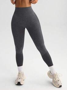 Easithlete سراويل رياضية من قماش صلب قصيرة وطويلة ، ملابس سفلية رياضية للياقة البدنية اليومية - رمادي غامق - مشاهدة 5