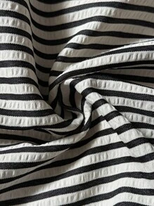 Elaquor 大码女式黑色和杏色条纹休闲通勤裤，百搭日常长裤，2025 年新品 - 彩色 - 查看 6