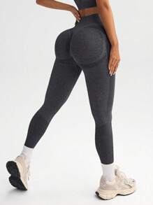 Easithlete سراويل رياضية من قماش صلب قصيرة وطويلة ، ملابس سفلية رياضية للياقة البدنية اليومية - رمادي غامق - مشاهدة 2