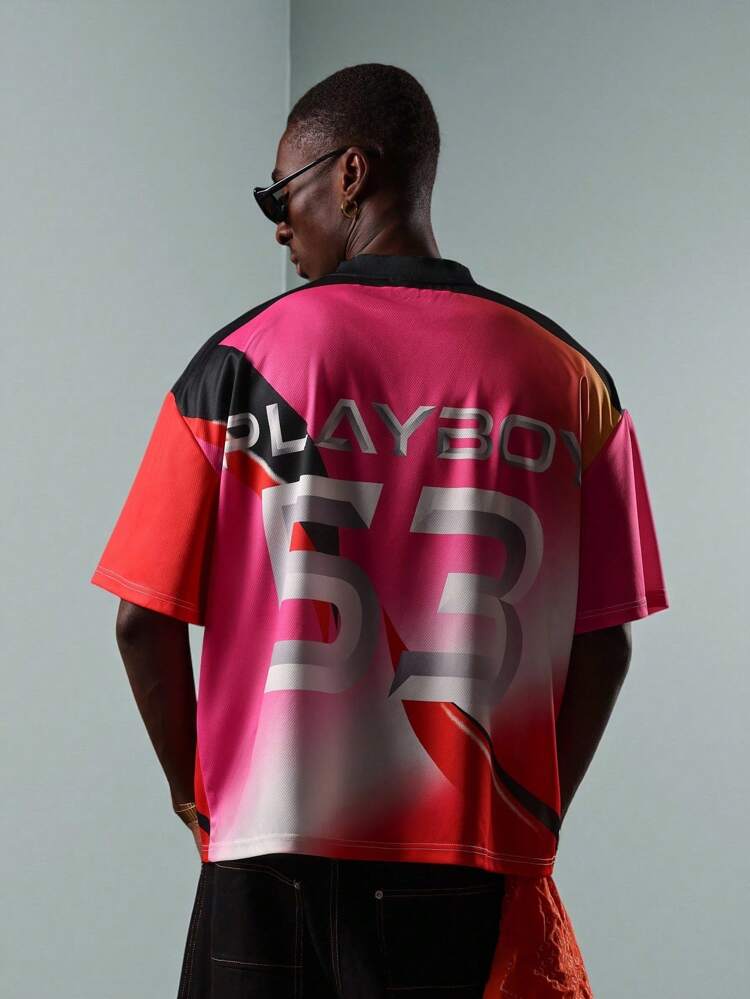 PLAYBOY X SUMWON Oversized Streetwear T-Shirt Graphic Tee Premium Boxy Fit Jersey Number Sports Style Summer Festival Fashion