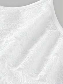 SHEIN 青少年女孩休闲简约舒适不对称下摆短款上衣和美人鱼下摆短裙两件套 - 白色 - 查看 9