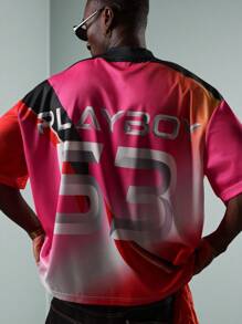 PLAYBOY X SUMWON 超大街头风 T 恤图案 T 恤优质宽松版型运动衫号码运动风格夏季节日时尚