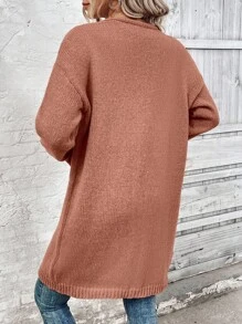 SHEIN LUNE Cárdigan suelto de hombros caídos de unicolor casual