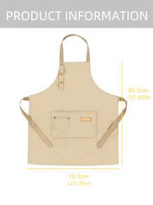 1 件装厨房防水防油围裙，带口袋围裙，涤纶防污厨房围裙，适用于家庭、餐厅、工艺、花园、烧烤、学校、咖啡馆的烹饪围裙，男女通用围裙（卡其色）圣诞节节日礼物 - 卡其色 - 查看 7