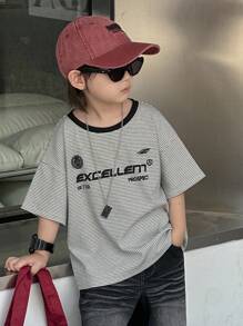 Dazy Kids Toddler Boys' Casual Loose T-Shirt, Letter Print - Grey - View 1