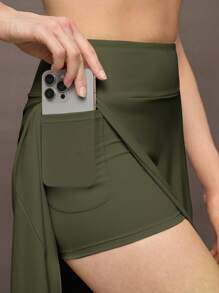 Activina Women's Skort With Pockets Tennis Skirt - Army Green - View 7
