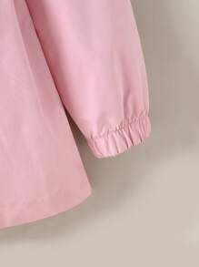 Sparklyn Girls' Minimalist Casual Drawstring Mid-Length Jacket Fall Winter - Pink - View 4