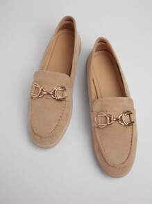 SHUZIA Luxe-Inspired Women's Summer Comfort Almond Toe Horsebit Suede Sand Walk Loafers-Luxe-Feeling For Summer Adventures By Sea Or City. - Beige - View 5