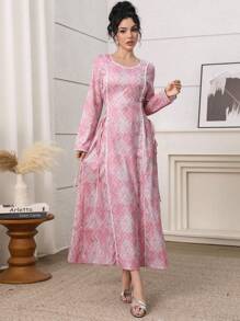 Yasmyna 侧系带甜心领荷叶边休闲海滩度假连衣裙，百搭舒适 - 彩色 - 查看 4