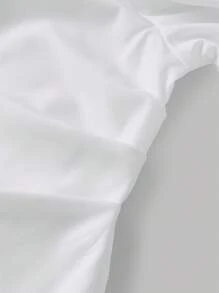 SHEIN Tween Girls White Blouse,Elegant Long Sleeve Shirt With Collar And Bishop Sleeves,Back-To-School,School Clothes For Teen Girl,Autumn Winter Fashion - White - View 5