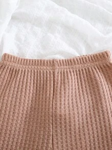 Cozy Pixies 2pcs/Set Toddler Boy Cartoon Coconut Tree Pattern Stand Collar Short Sleeve Snap Front Top And Solid Elastic Waist Shorts Set