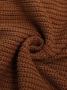 Elenzga 大码女式纯色针织圆领蝴蝶结镂空长袖休闲简约套头毛衣，适合秋冬季穿着