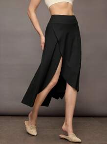 Activina Women's Plain Sports Skort Athletic Skirt - Black - View 4