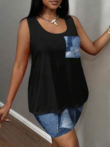 Slaydiva 度假/音乐节休闲复古纹理印花图案2件套加大码套装，适合夏季 - 彩色 - 查看 3