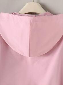 Sparklyn Girls' Minimalist Casual Drawstring Mid-Length Jacket Fall Winter - Pink - View 3