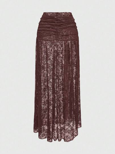 Goth Jupe style gothique rétro à volants, avec fente