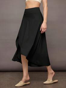 Activina Women's Plain Sports Skort Athletic Skirt - Black - View 5