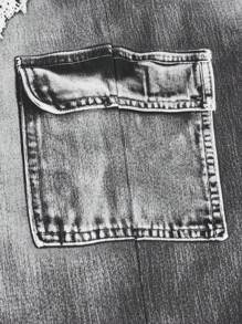 Sparklyn 少女星星印花圆领 T 恤和仿牛仔印花阔腿裤两件套，夏季休闲时尚服装，演唱会服装 - 白色 - 查看 7