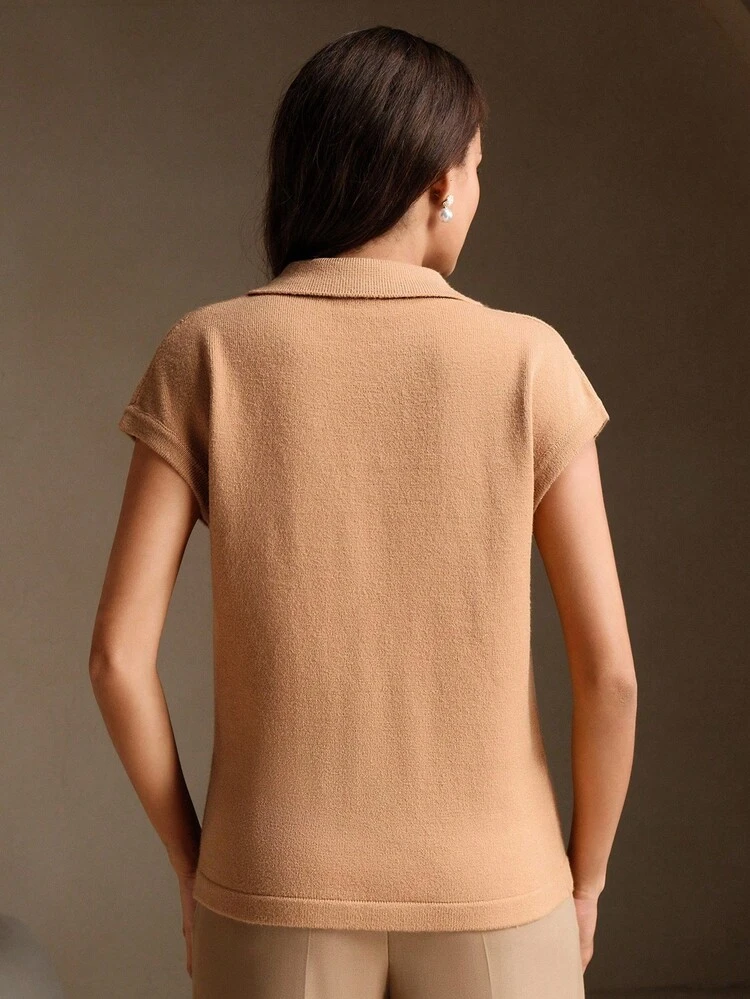 Gilet tricoté à col en V avec broderie de corde enveloppée moderne pour femmes Meralda