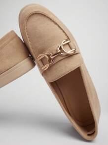 SHUZIA Luxe-Inspired Women's Summer Comfort Almond Toe Horsebit Suede Sand Walk Loafers-Luxe-Feeling For Summer Adventures By Sea Or City. - Beige - View 7