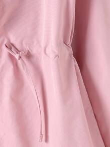 Sparklyn Girls' Minimalist Casual Drawstring Mid-Length Jacket Fall Winter - Pink - View 5