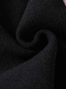 Girls' Jacquard Color Block Crew Neck Long Sleeve Knit Sweater, Size 23 - Black - View 5