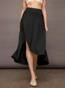 Activina Women's Plain Sports Skort Athletic Skirt - Black - View 1