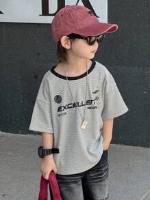 Dazy Kids Toddler Boys' Casual Loose T-Shirt, Letter Print - Grey - View 7