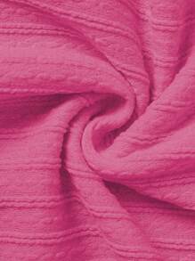 Elenzga 法国奶油黄色纹理条纹夏季甜辣别致设计细肩带领口海滩度假露背紧身衣 - 玫紅色 - 查看 7