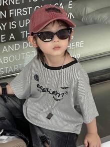 Dazy Kids Toddler Boys' Casual Loose T-Shirt, Letter Print - Grey - View 5