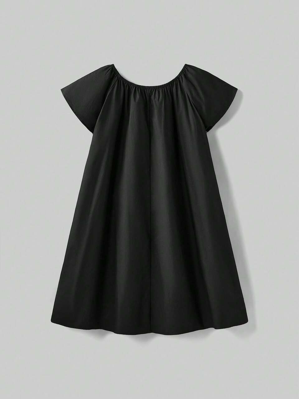Tween Girls' Loose Fit Round Neck Bow Decor Casual Dress