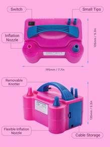Teckwe منفاخ هواء كهربائي وبالونات قابلة للنفخ - قابس المملكة المتحدة (220 إلى 240 فولت) - مشاهدة 6
