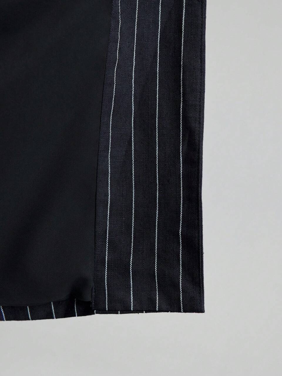 Women's Striped Vest Shorts Suit,Navy Blue And White Summer Business Casual Office Outfit,2025 Spring Minimalist Urban Commute Elegant Simple Set