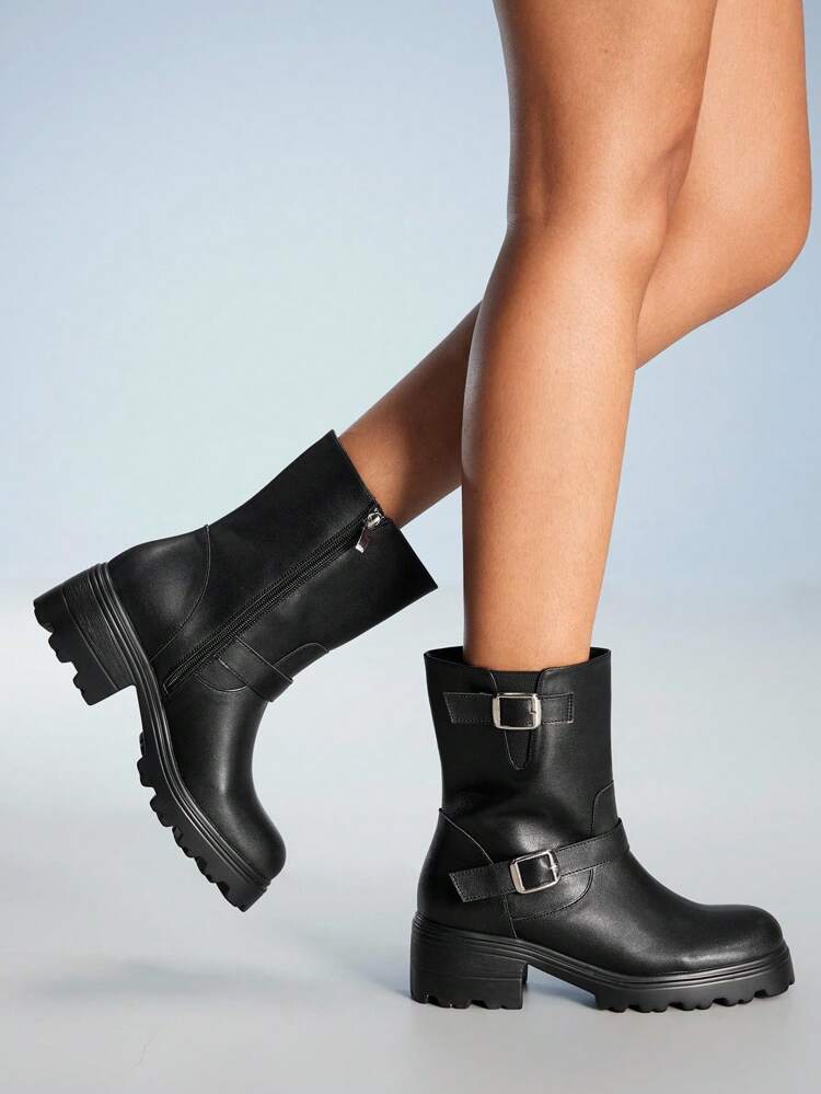CUCCOO GRLICON Women's Ankle Boots And Ankle Boots, Y2K Style, Punk Style, Biker Style, Cool Girl Style, Suitable For Halloween, Christmas, Party