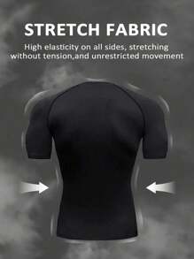 Gym Rark Muscle Man Print T-Shirt And Pants Sports Gym Set For Men - Black - View 2