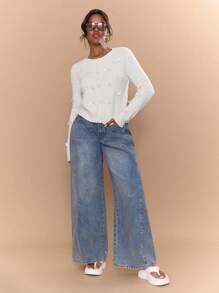 Slaydiva Women's Bow Knit Sweater, New Design Sense Round Neck Elegant Cardigan Outerwear For Autumn