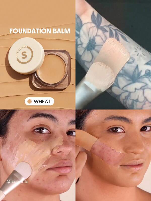 SHEGLAM Fond De Ten Cu Acoperire Completă Balsam-GrâU Fond De Ten Hidratant FăRă Cusur De Lungă Durată, Cu Control Al Uleiului, Corector De Culoare, Corector, Acoperire FăRă Pori, FăRă Pete, Non-Gras, FăRă Aglomerare, Cremă, Cu Aspect Mai Neted, Fond De Ten, PromoțIe De Absolvire Zi De NașTere Vacanță Vară Toamnă Y2K Elegant Modă Femei Machiaj Cosmetice Petrecere Plajă CăLăTorie Camping ÎN Aer Liber ȘCoală Campus Excursie Festivaluri Decor Cadou Cadou Trandafir Fată Cosplay Cel Mai Bun Culoare Farmec Atmosferă