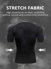 Manfinity Sport Polished Männer Flügel Muster Raglan Kurzarm Fitness Sport T-Shirt Trainingskleidung Lauf Shirts & Tops Trainingsshirt, atmungsaktiv