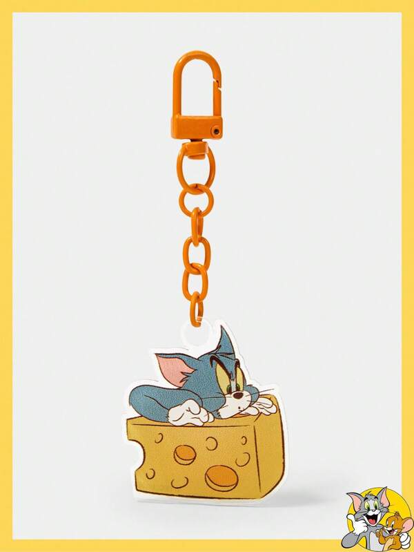 TOM & JERRY X SHEIN Cute Cheese & Cartoon Design Keychain