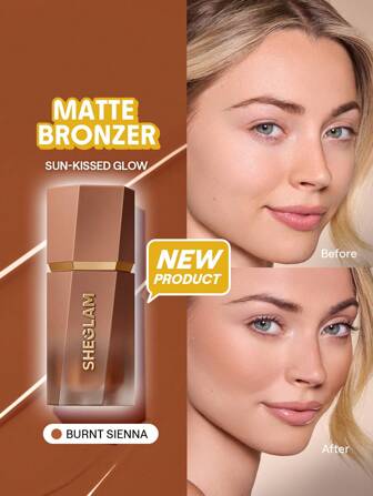 Sun Beam Matte Liquid Bronzer-Burnt Sienna Bronzer Liquid Non-Greasy Long Lasting Natural Matte Bronzer Bronzing Weightless Contour Graduation Birthday Holiday Summer Fall Autumn Y2K Fancy Fashion Women Makeup Cosmetic Party Beach Travel Camping Outdoors School Campus Trip Festivals Decor Gift Present Rose Girl Cosplay Best Color Charm Vibe