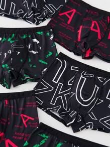 Tween Boy 舒适柔软字母印花平角内裤 - 彩色 - 查看 3