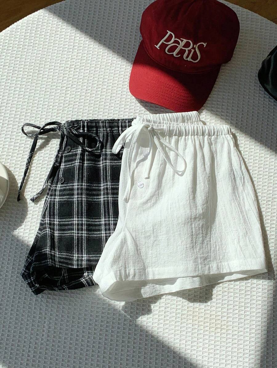 Comfortcana 女士休闲宽松抽绳舒适百搭夏季短裤