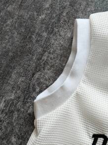 Conjunto de chaleco bordado con letras y pantalones cortos para niño pequeño - Albaricoque - Ver 8