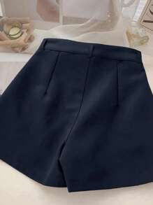 INAWLY Quần short nữ màu đen, trắng, cà phê, xám, thích hợp mặc đi làm và đi chơi (Không kèm thắt lưng) - Nhiều màu - Xem 2