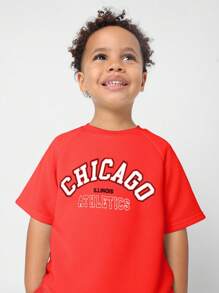 SUMWON Chicago Athletics Champion Kids Sportswear Co Ord Two Piece Summer Casual Workout Play Raglan Sleeve Active Set