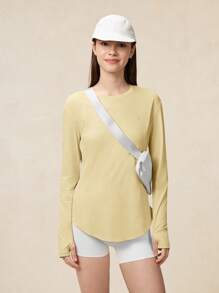 OutZeal Women Outdoor Tee Hiking Gym Top Long Sleeve UV Protection Cool Touch Curved Hem Side Pocket With Thumbhole