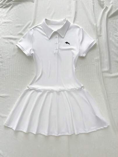 Vibekara Robe de sport décontractée à manches courtes avec impression de cheval, coupe oversize