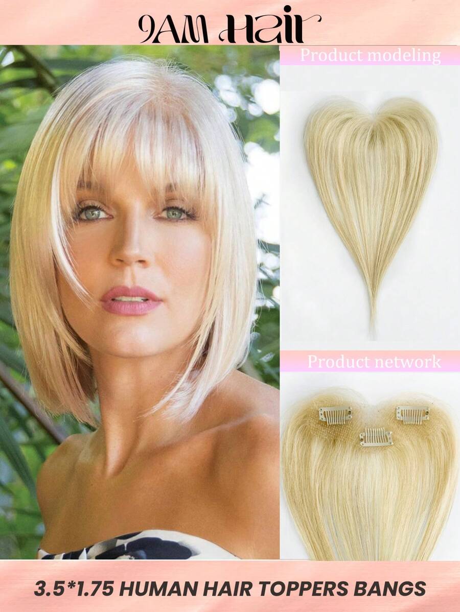 Bangs Hair Clip, 360° Cover Clip In Bangs Real Human Hair 100% Human Hair Clip On Bangs For Women Fake Bangs For Daily Wear (613#) - S613 - View 1