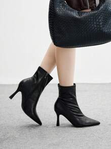 CUCCOO BIZCHIC Women's Fashionable High Heel Black Pointed Toe Ankle Boots, For Everyday Wear - Black - View 4