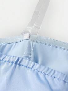 Girlism Đầm ngắn hở vai 3D màu xanh hoa sen thanh lịch và sang trọng cho bé gái tuổi teen, thích hợp cho vũ hội, sự kiện tiệc tùng - Màu xanh nhạt - Xem 3